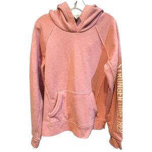 Athleta Girl Pink Cozy Sweatshirt Stronger Together Girls Medium 8/10 Fleece